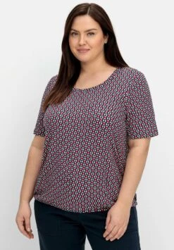 Sheego T-Shirt Print - Nachtblau Gemustert -Sheego 002375b54dc5437d8a4b4e7add189cb4 1