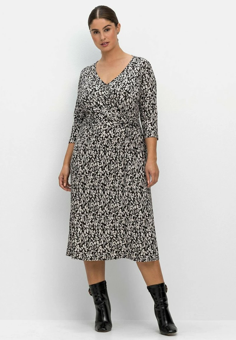 Sheego Jerseykleid - Schwarz Gemustert 3 Sheego Jerseykleid - Schwarz Gemustert