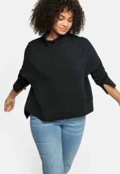 Sheego Sweatshirt - Schwarz