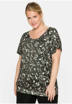 Sheego T-Shirt Print - Dunkeloliv Bedruckt