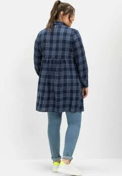 Sheego Blusenkleid - Nachtblau Kariert -Sheego 02f832d8e6004cb698a7ceb6f2ae98ca