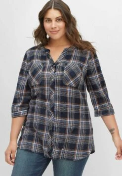 Sheego Bluse - Nachtblauoffwhite