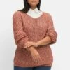Sheego Strickpullover - Rostrot -Sheego 04293d7121704dfd9eaaf9c3d8c42f76