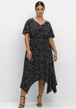 Sheego Freizeitkleid - Schwarz Gemustert