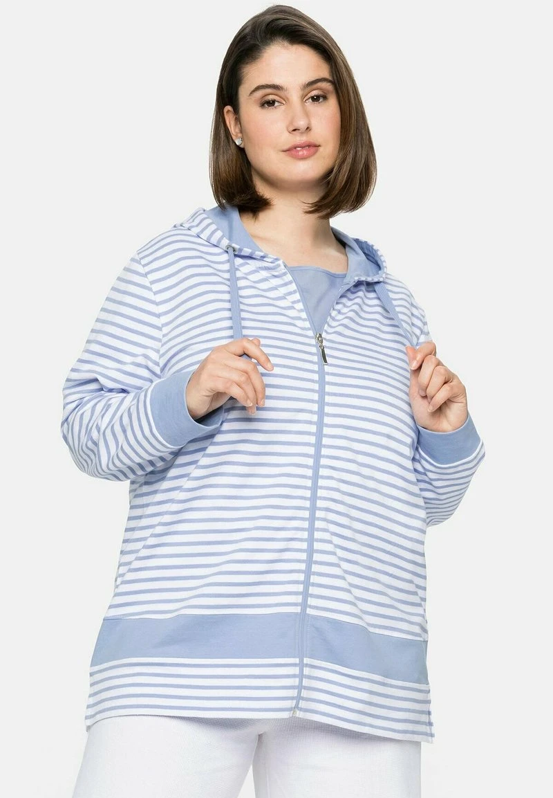 Sheego Sweatjacke - Mittelblau Gestreift 8 Sheego Sweatjacke - Mittelblau Gestreift – Bild 6