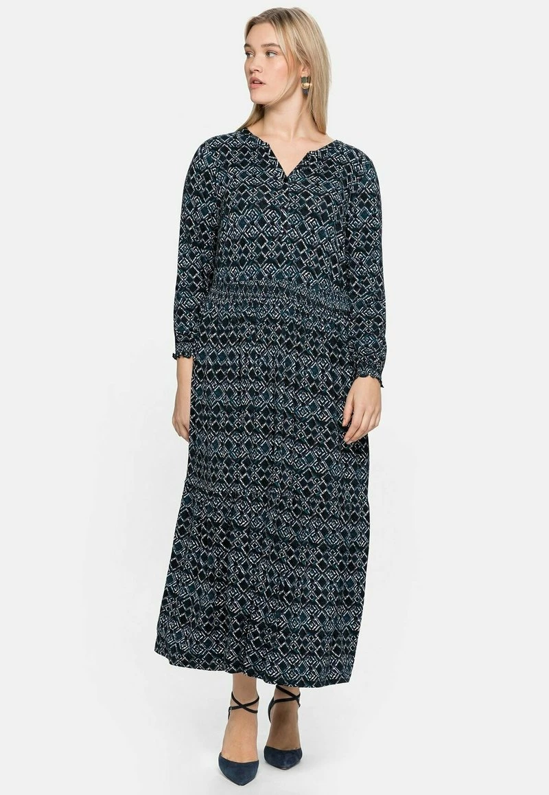 Sheego Blusenkleid - Marine Bedruckt 3 Sheego Blusenkleid - Marine Bedruckt