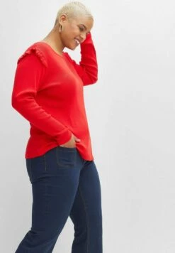 Sheego Langarmshirt - Mohnrot -Sheego 04e054aaa6e1412b89d9f1dc385be700