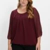 Sheego Bluse - Weinrot -Sheego 0589ab214c32452f9b79915c746ff789