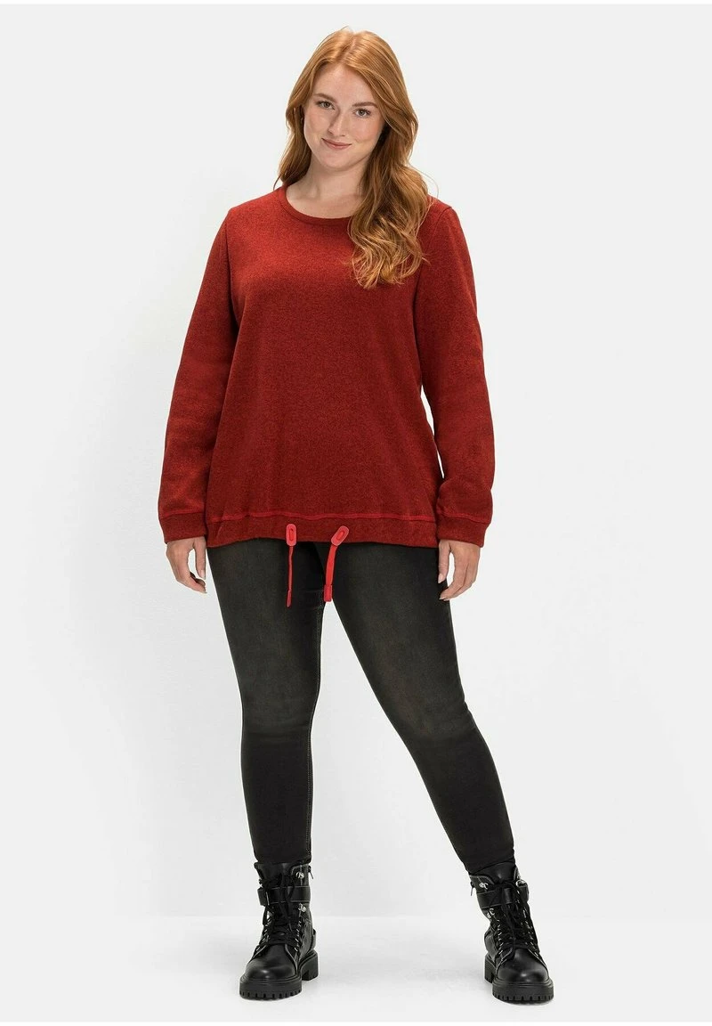 Sheego Strickpullover - Rostrot Meliert 4 Sheego Strickpullover - Rostrot Meliert – Bild 2