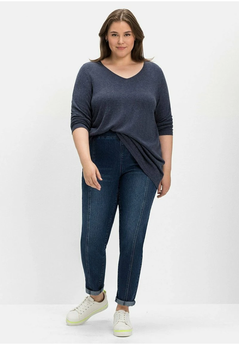 Sheego Strickpullover - Indigo Meliert 4 Sheego Strickpullover - Indigo Meliert – Bild 2