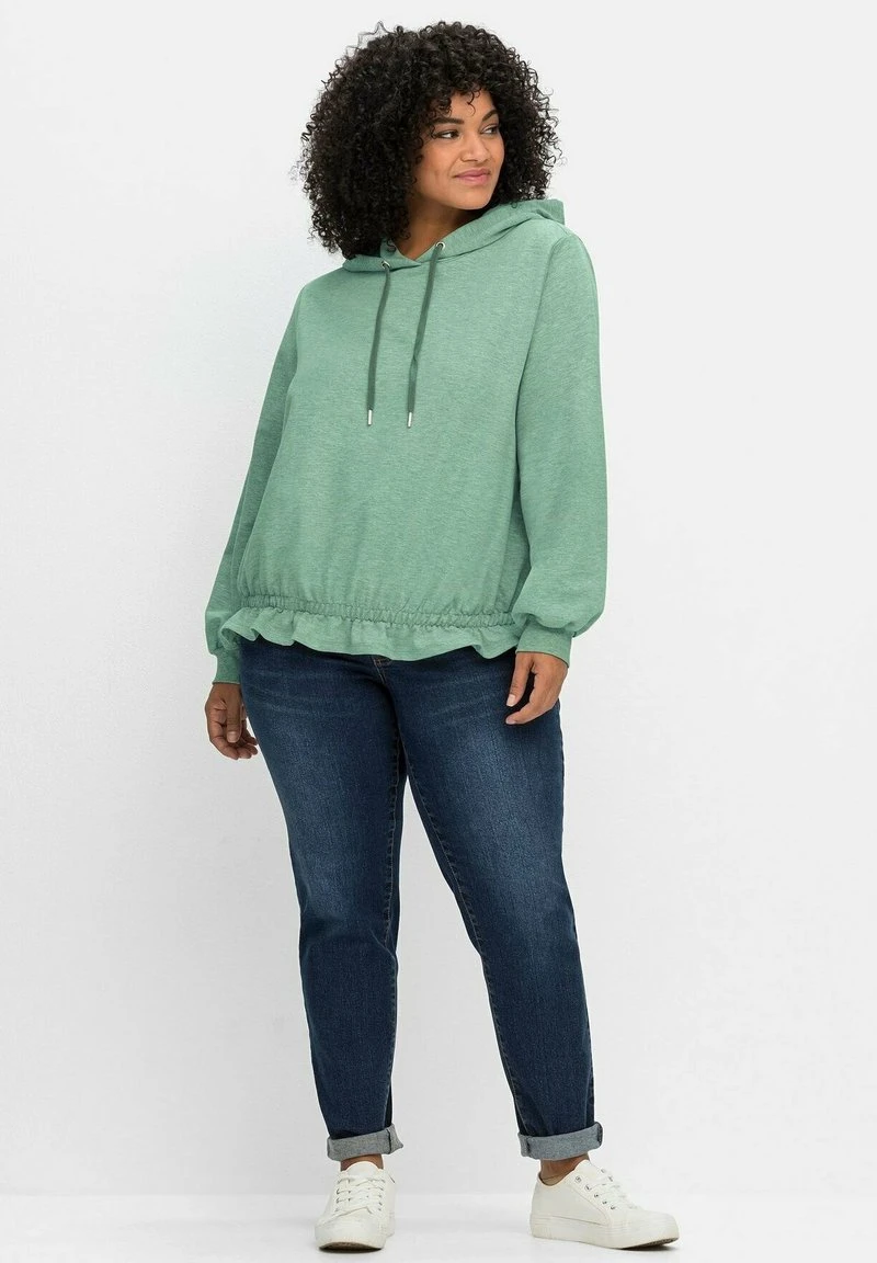 Sheego Kapuzenpullover - Salbeigrün 4 Sheego Kapuzenpullover - Salbeigrün – Bild 2