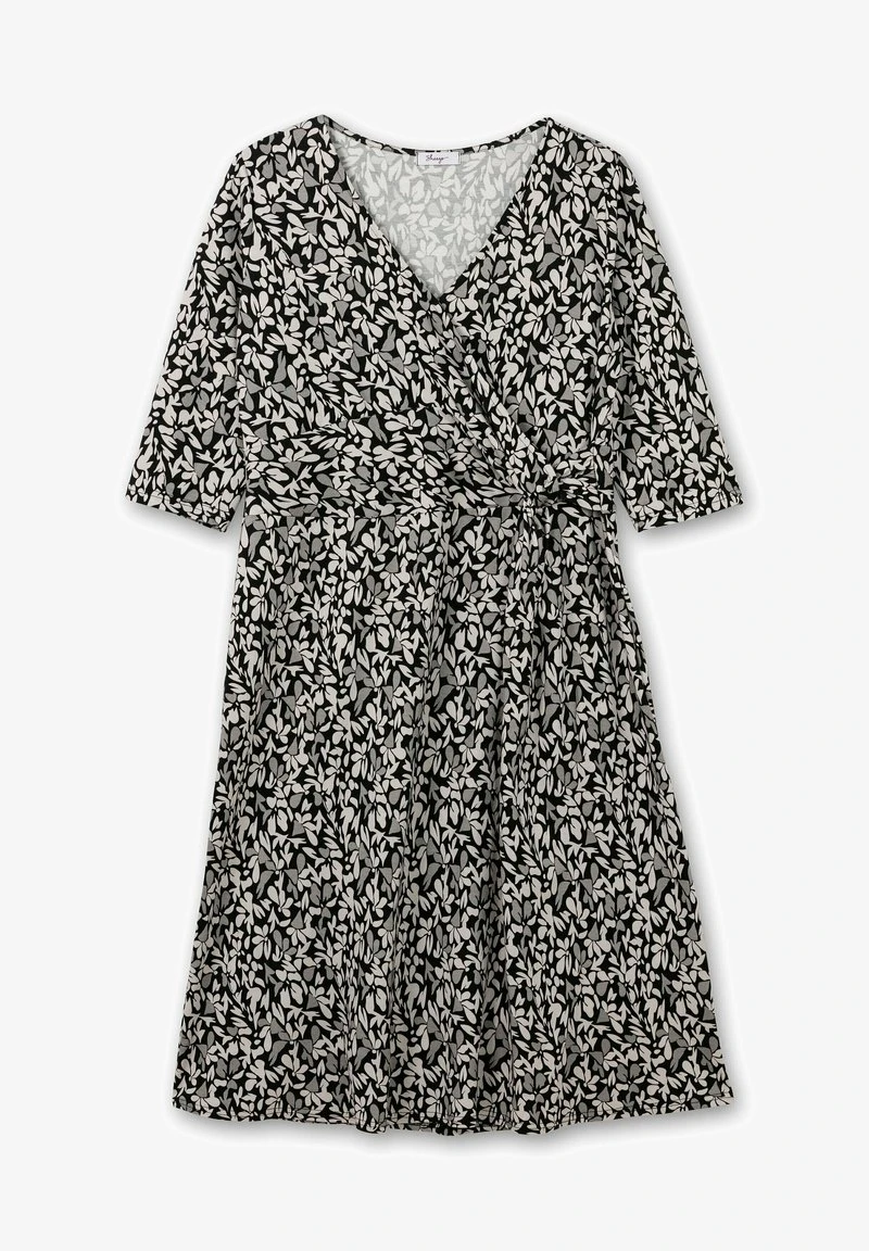 Sheego Jerseykleid - Schwarz Gemustert 7 Sheego Jerseykleid - Schwarz Gemustert – Bild 5