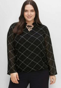 Sheego Bluse - Schwarz Gemustert