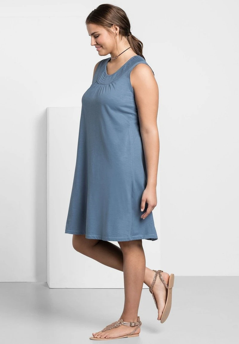 Sheego Jerseykleid - Blau 4 Sheego Jerseykleid - Blau – Bild 2