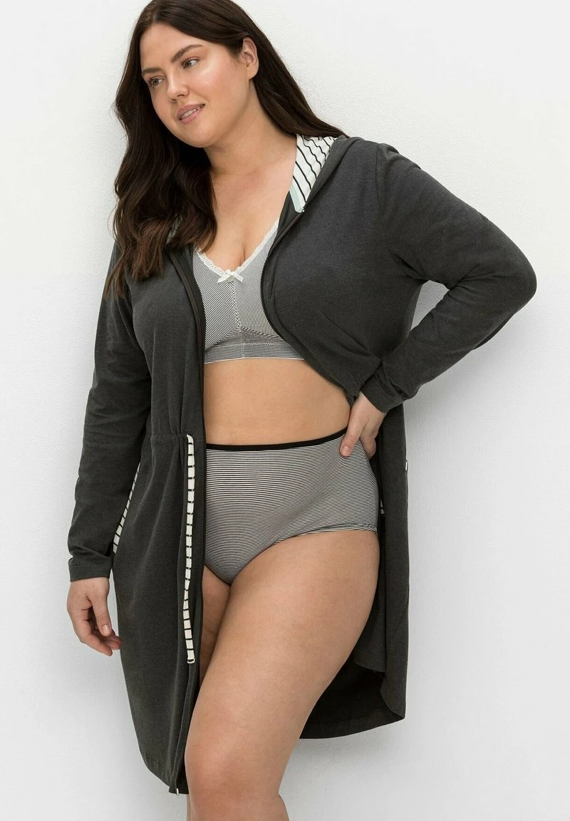 Sheego MORGENMANTEL - Bademantel - Anthrazit Meliert 4 Sheego MORGENMANTEL - Bademantel - Anthrazit Meliert – Bild 2