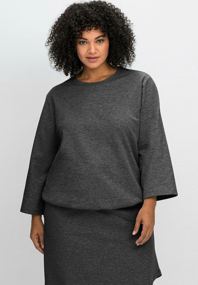 Sheego Langarmshirt - Rauchgrau Meliert 3 Sheego Langarmshirt - Rauchgrau Meliert