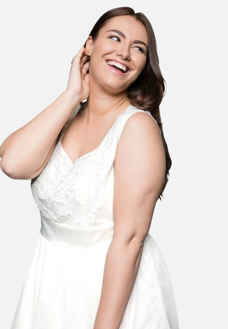 Sheego Cocktailkleid/festliches Kleid - Offwhite 6 Sheego Cocktailkleid/festliches Kleid - Offwhite – Bild 4