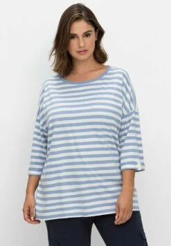 Sheego RINGEL - Langarmshirt - Mittelblau/offwhite