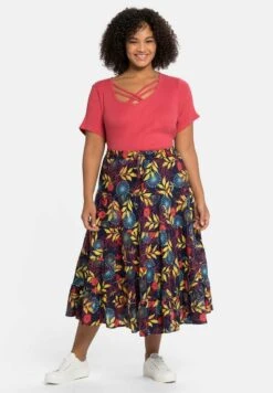 Sheego A-Linien-Rock - Marine Bedruckt