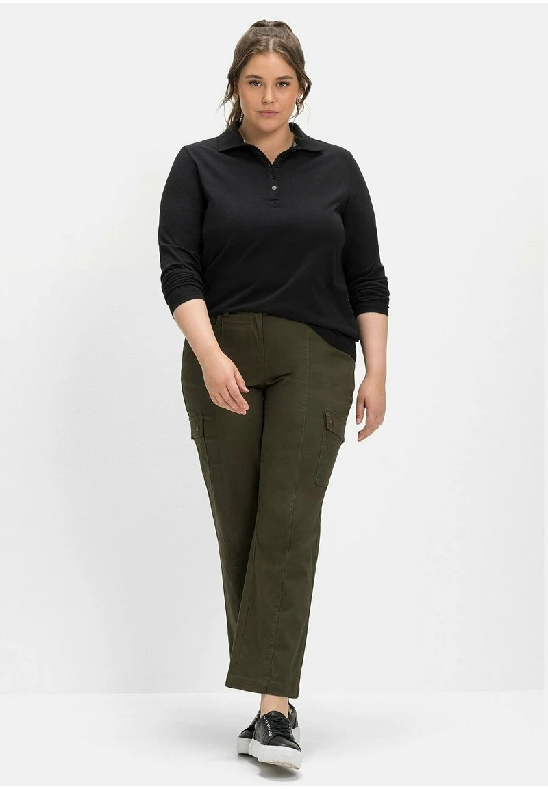 Sheego Poloshirt - Schwarz Meliert 4 Sheego Poloshirt - Schwarz Meliert – Bild 2