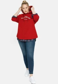 Sheego Kapuzenpullover - Karminrot -Sheego 1d6435e28c8b43b1b36585cf7fa7c647