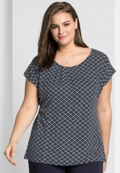 Sheego Bluse - Marine Bedruckt