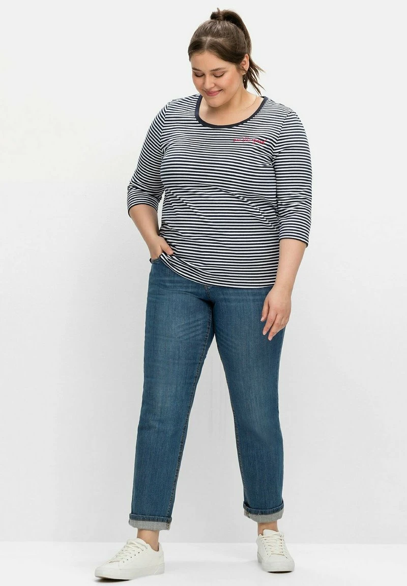 Sheego Sweatshirt - Nachtblau Gestreift 4 Sheego Sweatshirt - Nachtblau Gestreift – Bild 2