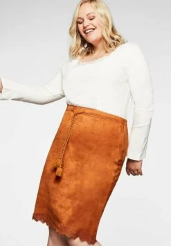 Sheego Bleistiftrock - Karamell