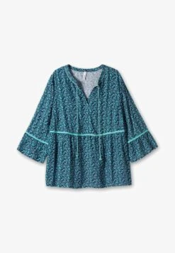 Sheego Bluse - Nachtblau Gemustert -Sheego 226ffe72333541c985c8e799aed88f30