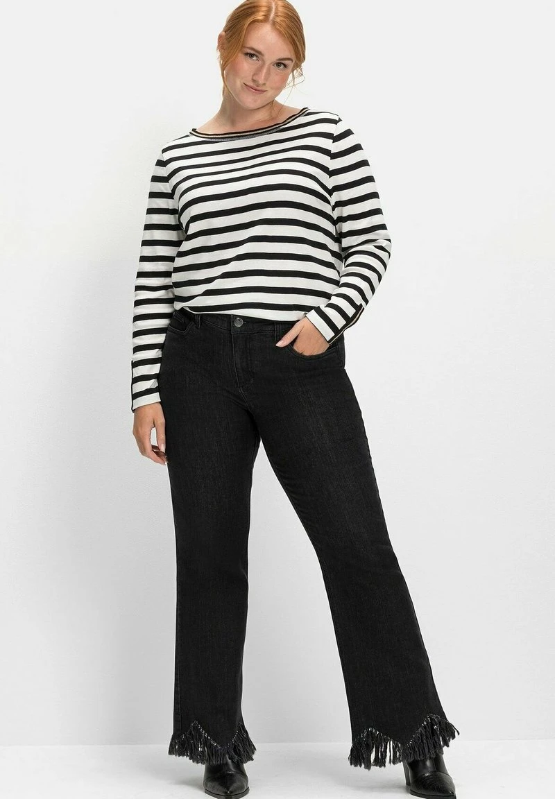 Sheego Langarmshirt - Schwarz Gestreift 4 Sheego Langarmshirt - Schwarz Gestreift – Bild 2