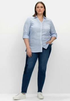 Sheego Hemdbluse - Mittelblau Gestreift 9 Sheego Hemdbluse - Mittelblau Gestreift -Sheego 254693be9cf34e12bbecc282ed5e4ef8