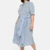 Sheego Blusenkleid - Mittelblau Gestreift