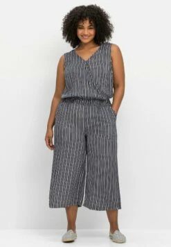 Sheego STRAND - Jumpsuit - Marine Gestreift