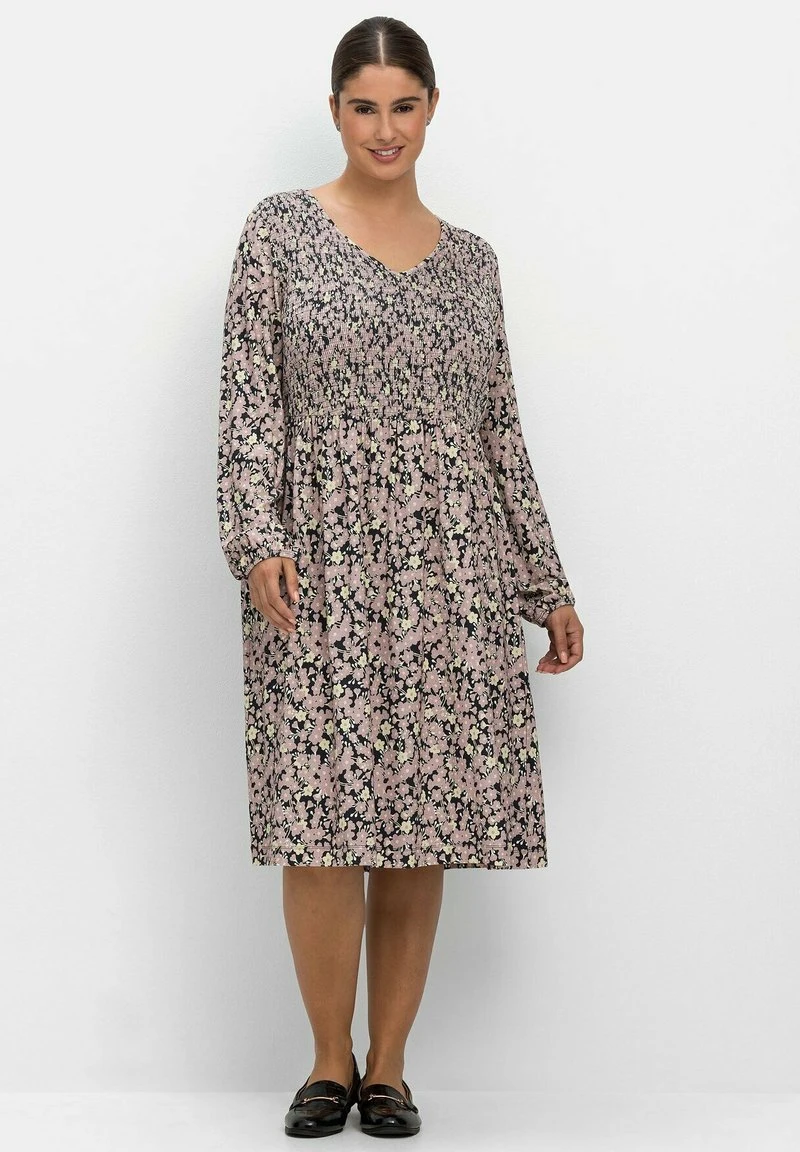 Sheego Jerseykleid - Grau Gemustert 3 Sheego Jerseykleid - Grau Gemustert