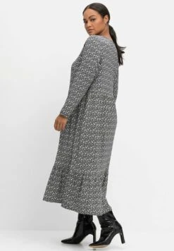 Sheego Freizeitkleid - Black/ White -Sheego 2931bd6f1aa448f8b87eb29997da9863