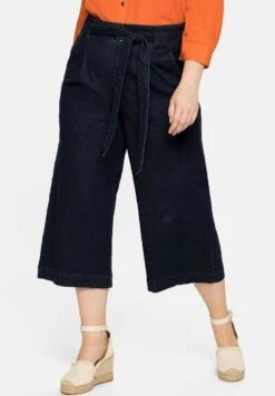 Sheego Flared Jeans - Dark Blue Denim