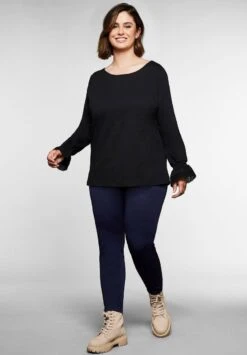 Sheego Langarmshirt - Schwarz 9 Sheego Langarmshirt - Schwarz -Sheego 2a69f5a71d994540b1fe70f08d42ddee