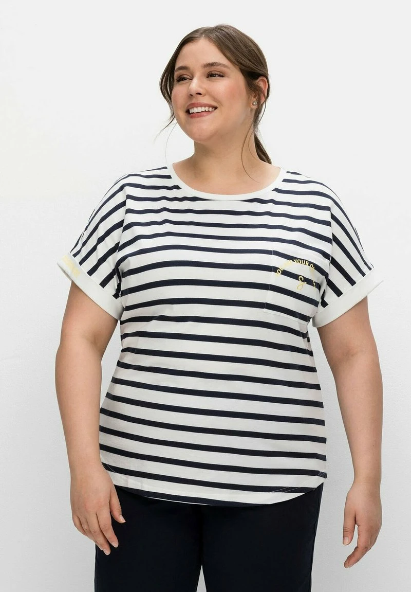 Sheego RINGEL - T-Shirt Print - Weiß/nachtblau 3 Sheego RINGEL - T-Shirt Print - Weiß/nachtblau