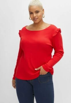 Sheego Langarmshirt - Mohnrot -Sheego 2de96345597a4ed6922ff717c4bcf121