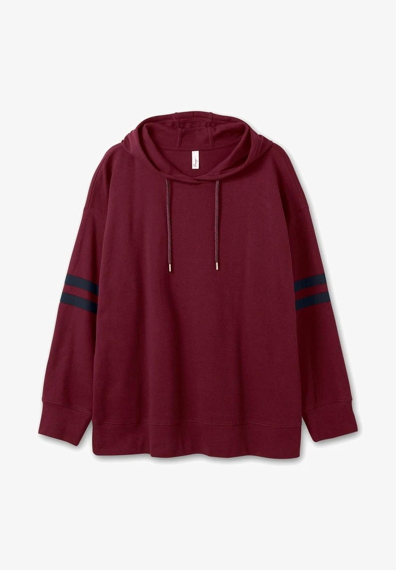 Sheego Kapuzenpullover - Weinrot 7 Sheego Kapuzenpullover - Weinrot – Bild 5