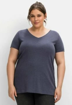 Sheego T-Shirt Basic - Indigo Meliert -Sheego 2e90ae77bad94704977bfc475e6d511d 1