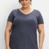 Sheego T-Shirt Basic - Indigo Meliert