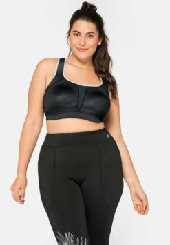 Sheego Sport BH - Grau-weiß