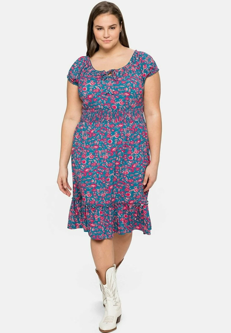 Sheego Jerseykleid - Blau Bedruckt 3 Sheego Jerseykleid - Blau Bedruckt