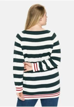 Sheego RAGLAN - Strickpullover - Tiefgrün Offwhite 10 Sheego RAGLAN - Strickpullover - Tiefgrün Offwhite -Sheego 2fdce41fa91e4d649b385a8dc048094e