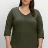 Sheego Langarmshirt - Dunkeloliv -Sheego 2ff816ebf61d4ce3a0484f48db272748