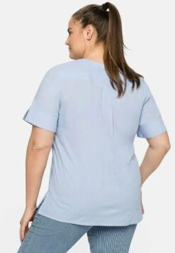 Sheego Bluse - Mittelblau -Sheego 30c765bfd6834841a2e4bd6dc5e45409