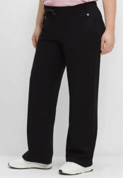 Sheego PALAZZO - Jogginghose - Schwarz