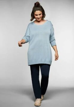 Sheego Strickpullover - Hellblau -Sheego 3220a59a201b4471aa30c6f9df8eb19b