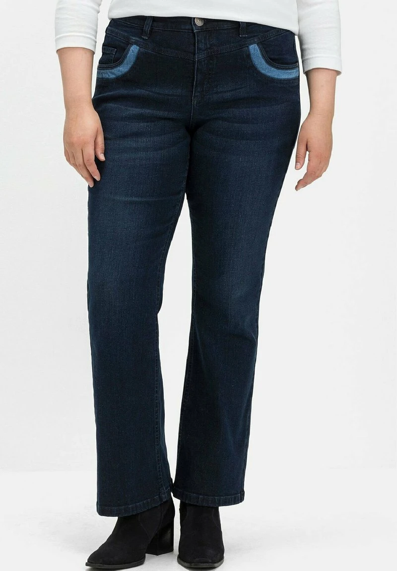 Sheego Jeans Bootcut - Dark Blue Used Denim 3 Sheego Jeans Bootcut - Dark Blue Used Denim